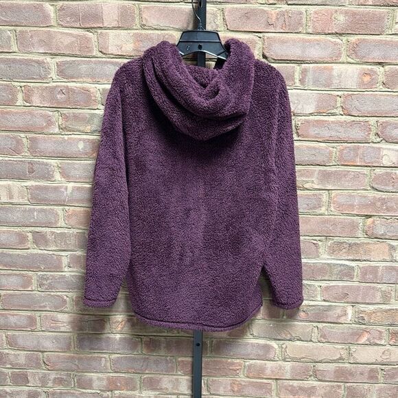 Pink Victoria’s Secret Burgundy Quarter Zip Sherpa Pullover Size Small - Picture 4 of 5